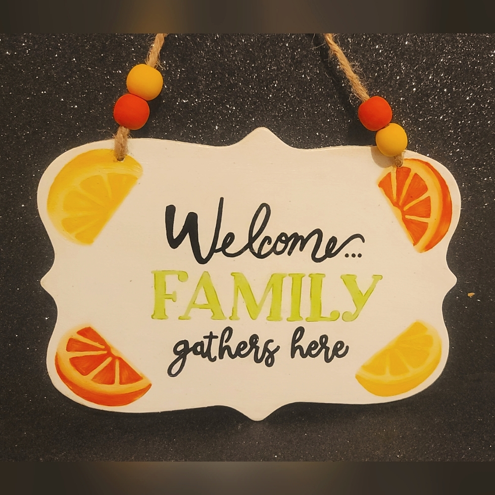 Summer citrus welcome sign